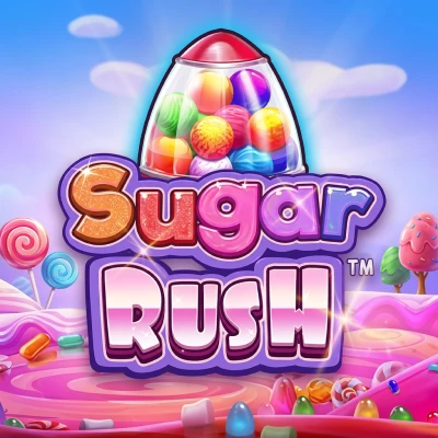 Sugar Rush cluster-pays slot tile in the RocketPlay game lobby